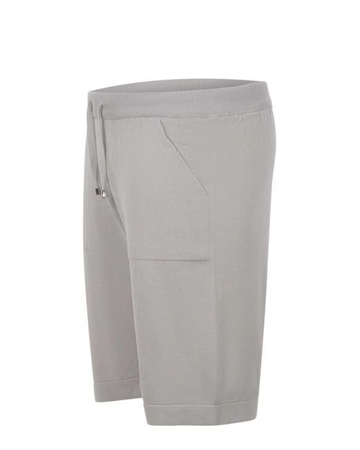 Filippo De Laurentis Gray Shorts By Filippo De Laurentiis Made Of Cotton for men