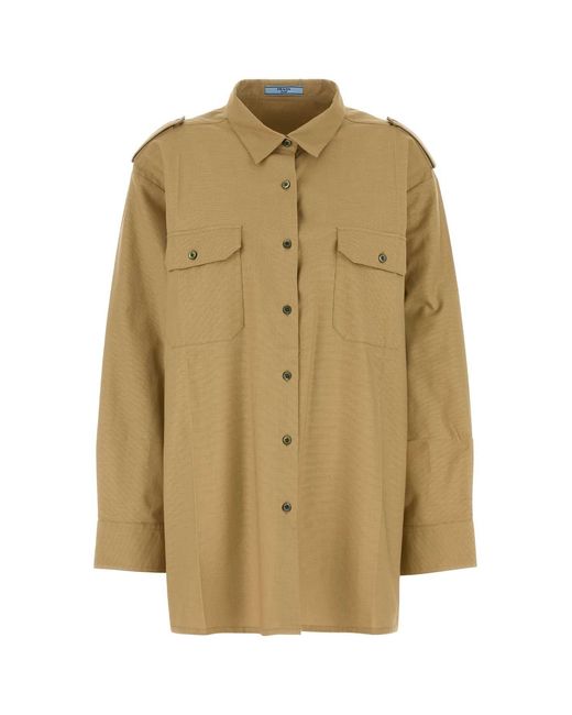 Prada Natural Cotton Oversized Shirt