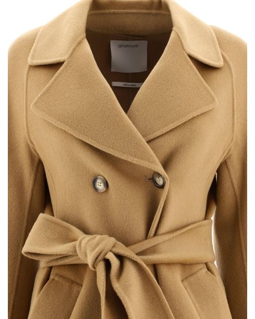 Short, Cashmere Blend Wrap Coat Max Mara de color Natural