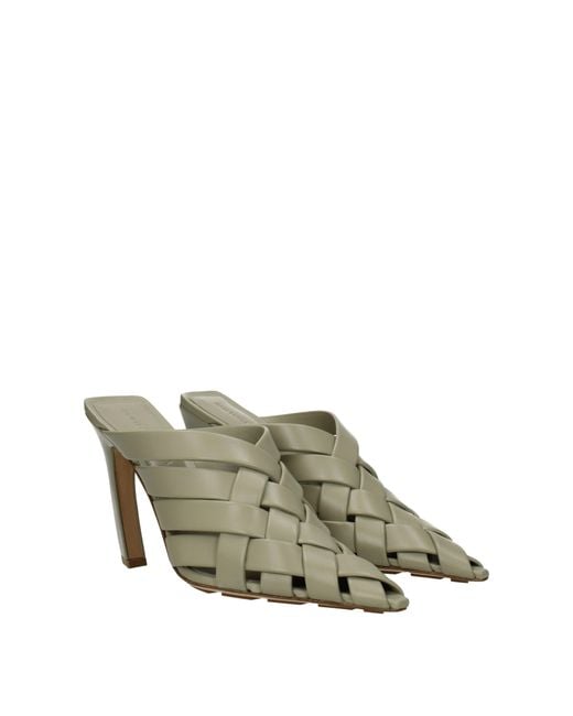 Bottega Veneta Green Sandals Leather/Travertine