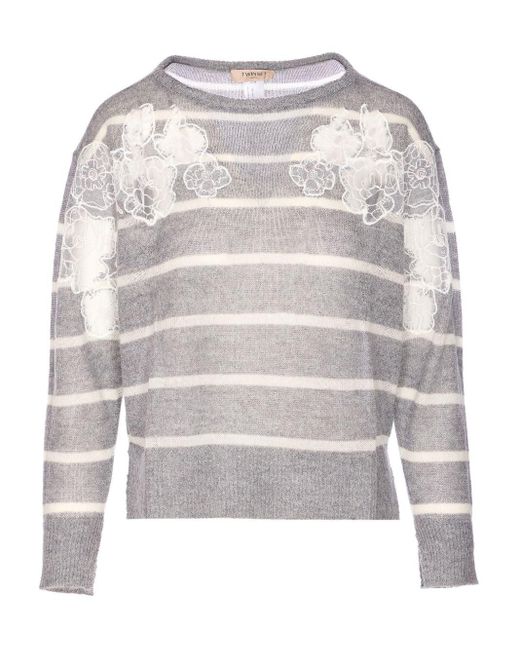 Twinset Gray Twin -Set -Pullover grau