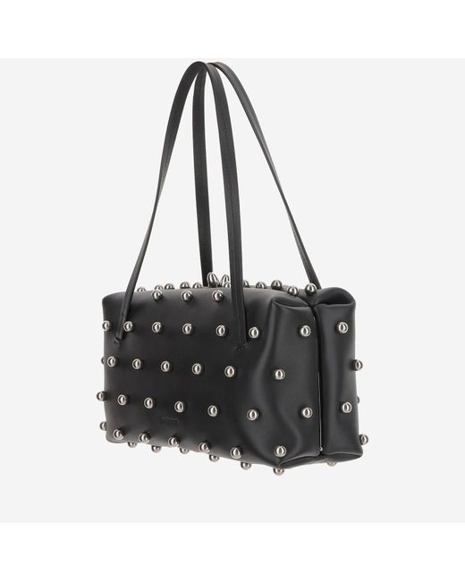 Jil Sander Black Goji Kissen Leder -Umhängetasche