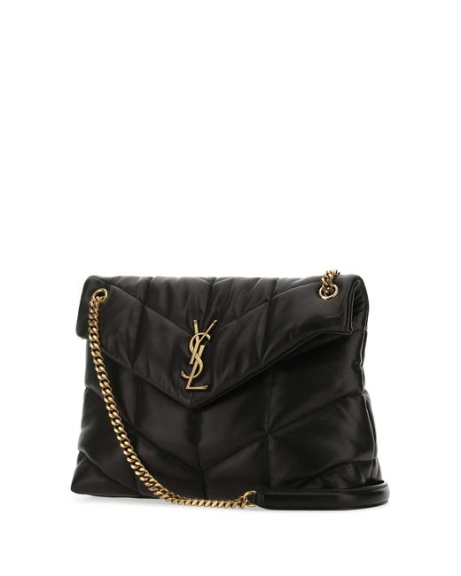 Saint Laurent Black Nappa Leather Medium Loulou Shoulder Bag