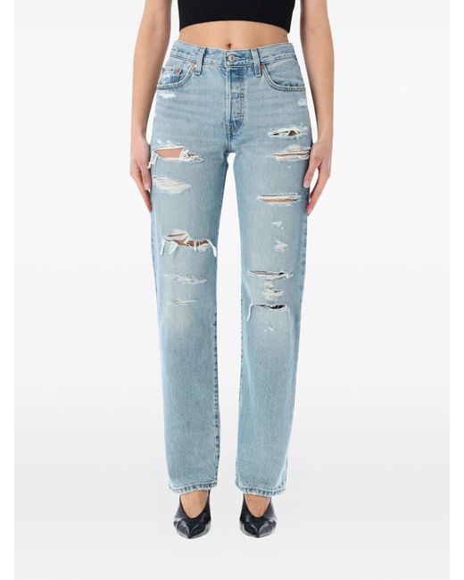 Levi's 501 '90S Gerafelde Jeans in het Blue