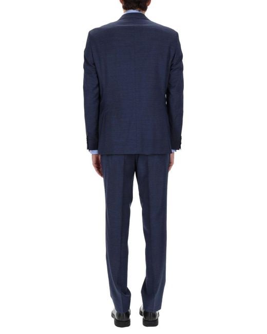 Boss Blue Virgin Wool Suit for men