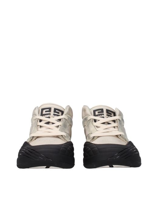 Givenchy White Beige Fabric Chunky Sneakers for men