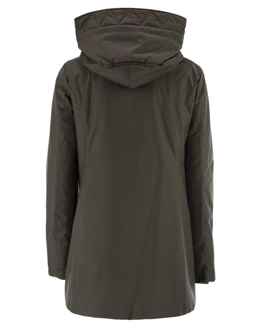 Fay Black Technical Gabardine Toggle Coat
