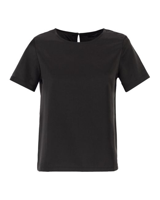 Weekend by Maxmara Black Wkdzona Satin And Jersey T Shirt