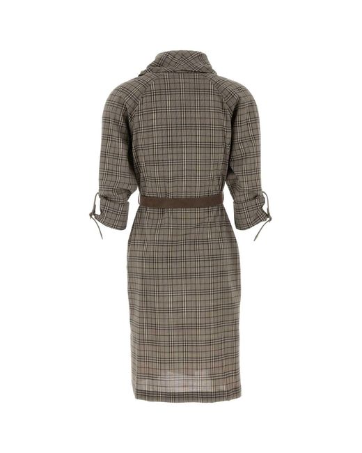 Burberry Multicolor Embroidered Stretch Wool Dress