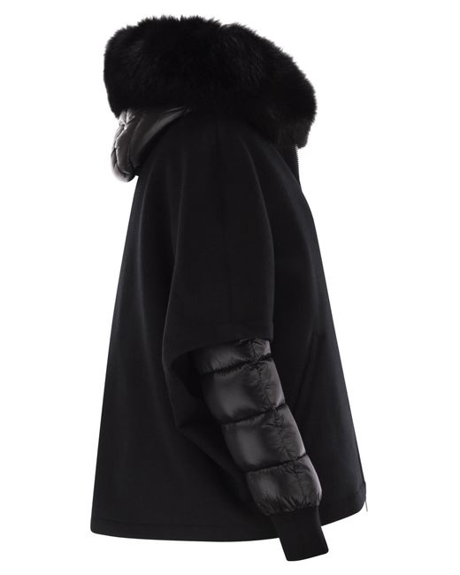 Moorer Pegaso Down Jacket Met Afneembare Kap in het Black