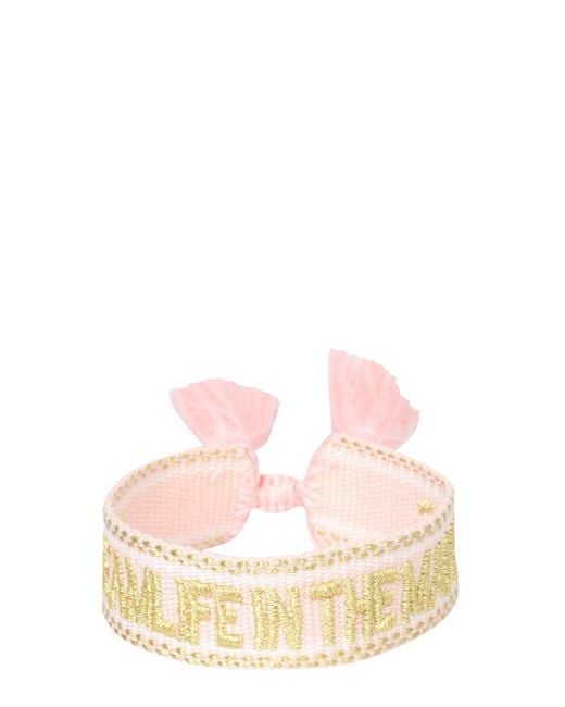 LABEL K White Braided Fabric Bracelet