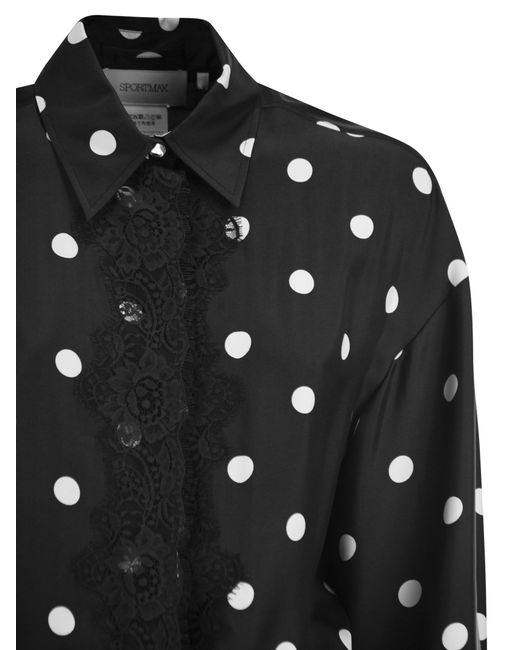 Robe chemise Spxbosso en soie avec empiècements en dentelle Sportmax en coloris Black
