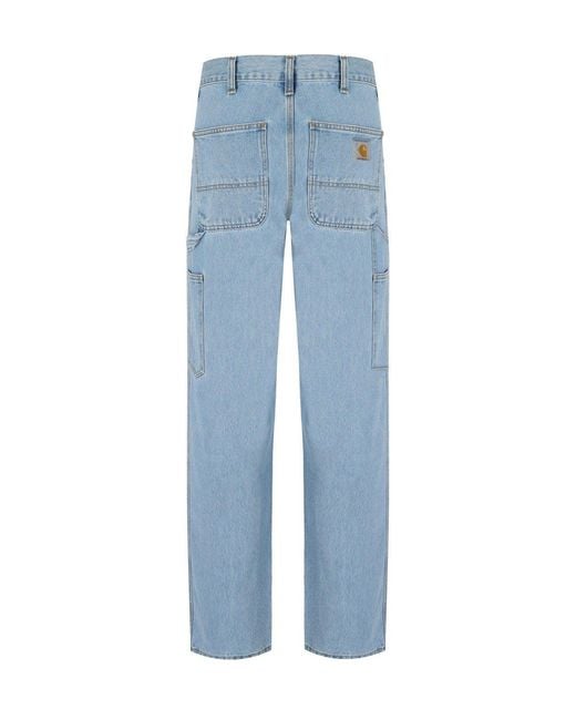 Carhartt Blue Single Knee Stone Bleached Jeans for men