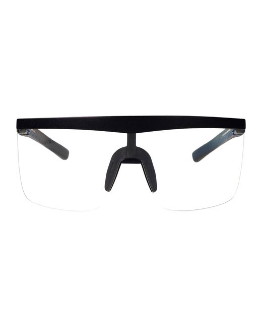 Mykita Black Md1 Pitch Clear Shield Acetate Glasses