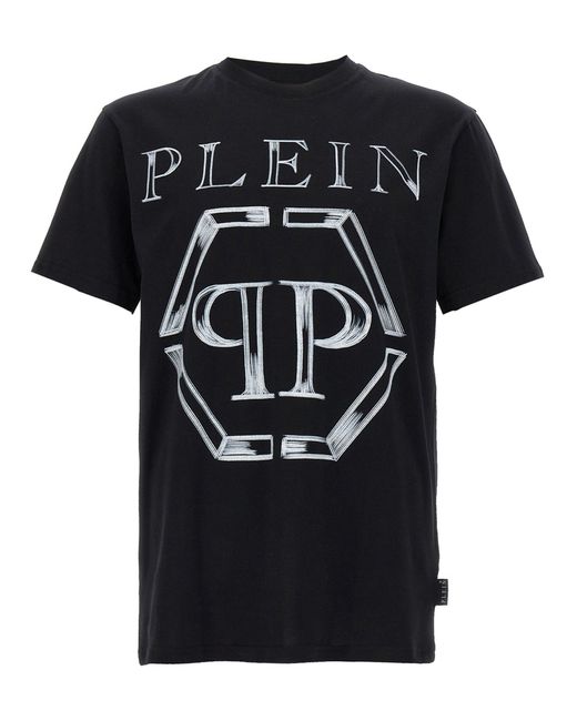 Maglietta Di 'Hexagon' di Philipp Plein in Black