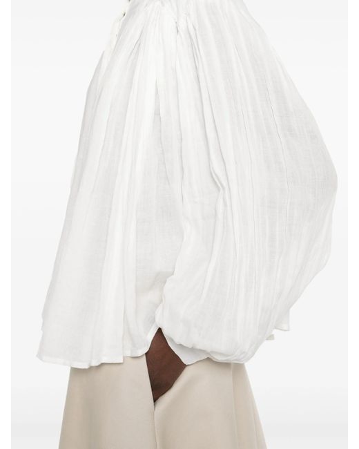 Rohe White Rohe Pleated Ramie Top