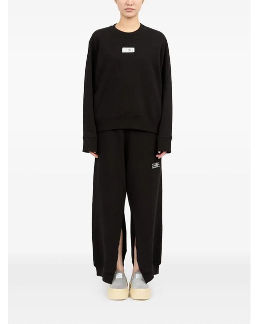 MM6 by Maison Margiela White Sweatshirt With Logo Appliqué