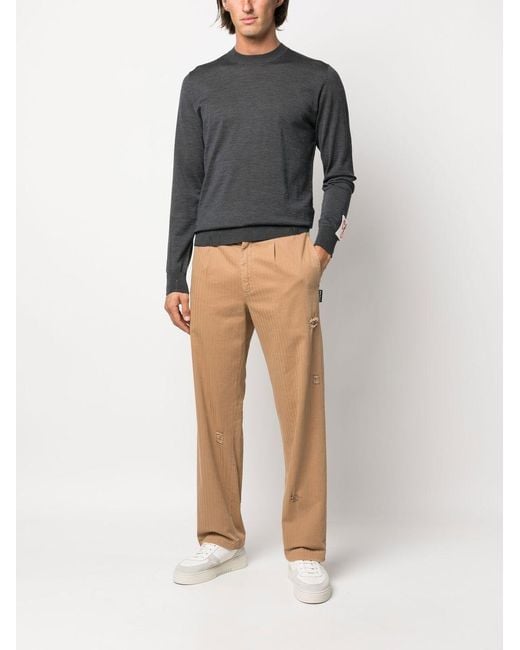 Golden Goose Deluxe Brand Gray Golden M's Regular Knit Crew Neck Light Wool Merino