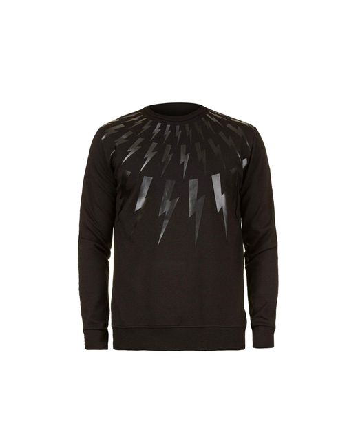 Neil Barrett Lightning Print Sweatshirt in Black für Herren