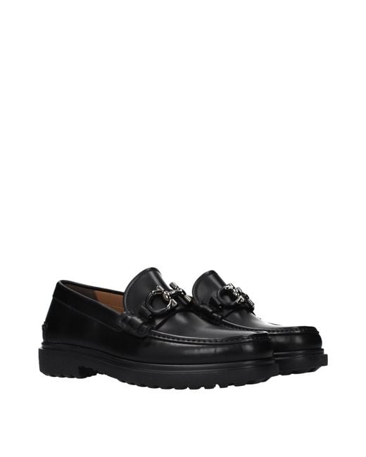 Ferragamo Black Ready Moccasins Leather