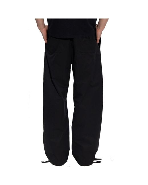 Pantalones de algodón Versace de hombre de color Black