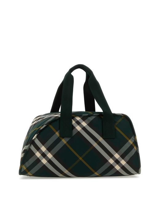Burberry Black Printed Nylon Shield Travel Bag for men