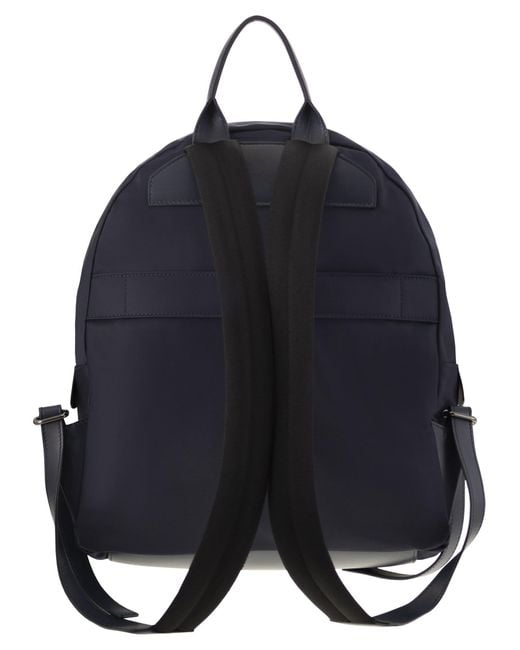 Kiton Blue Technical Fabric Backpack With Logo for men
