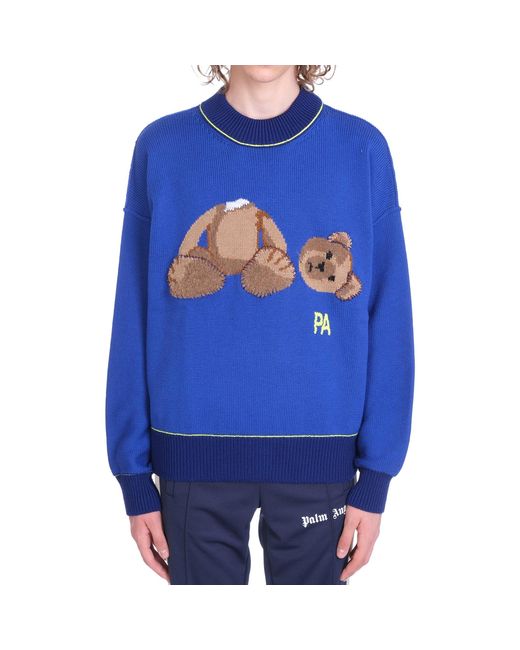 Palm Angels Blue Toy Bear Sweatshirt for men