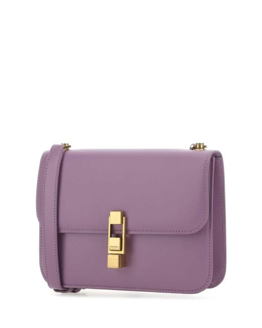 Saint Laurent Purple Leather Le Carre Shoulder Bag