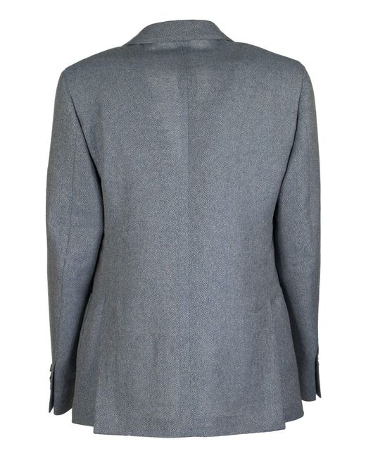 Lardini Single Breasted Two Button Jacke mit Fischgrätenmuster in Gray für Herren