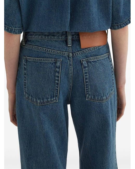 Jil Sander Blue Denim Wide-Leg Jeans