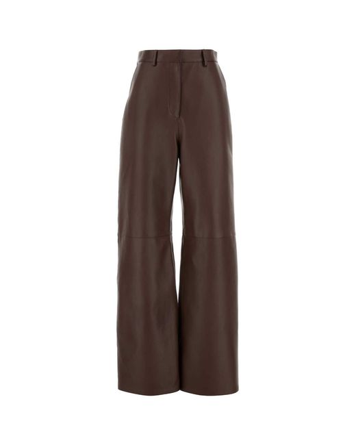 Loewe Brown Chocolate Nappa Leather Pant