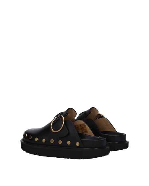 Isabel Marant Slippers En Hoeven Vrouwen Leer Zwart in het Black voor heren