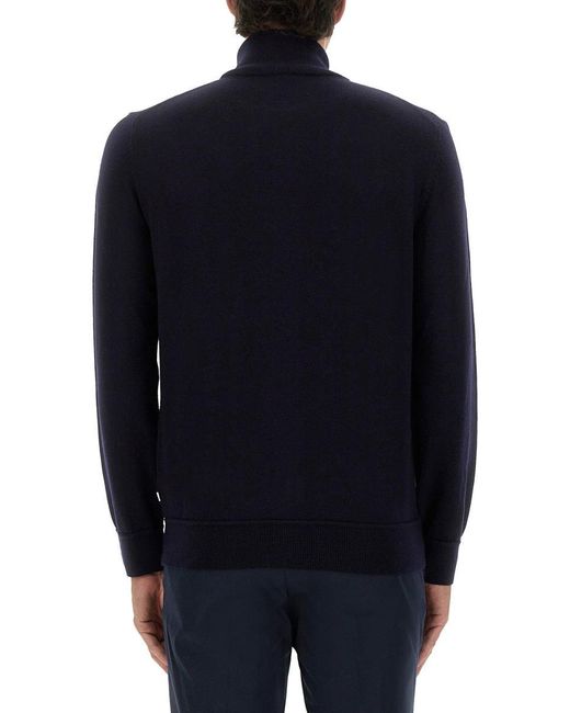 Boss Blue Shirt With Zip for men