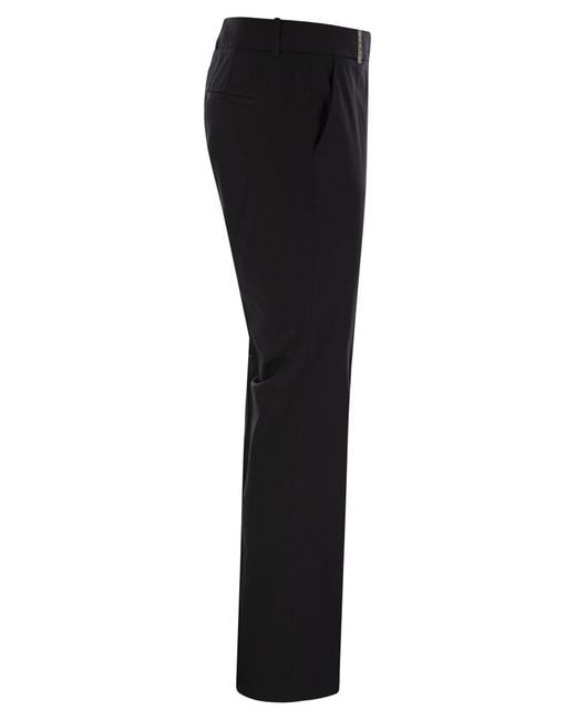 Peserico Black Stretch Cotton Trousers