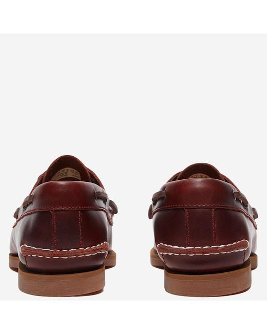 Timberland Red Loafers Classic Boat Leather