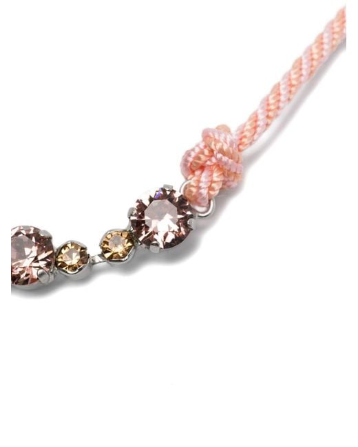 Forte_forte White Crystal Braided Necklace