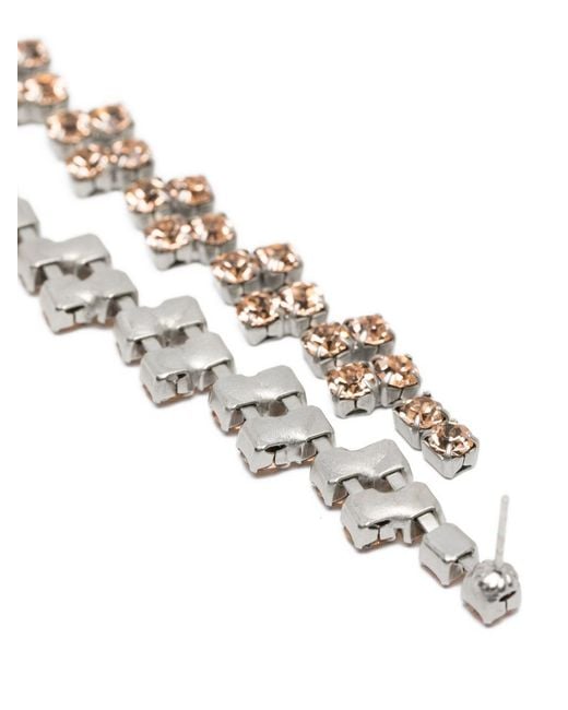 Forte_forte White Crystal Pendent Earrings