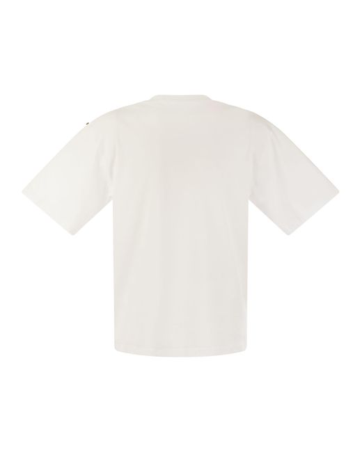 Sportmax Nebbie T -shirt Met Print in het White