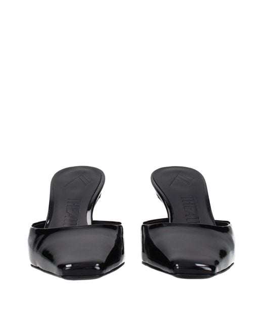 The Attico Black Juno Sandals Patent