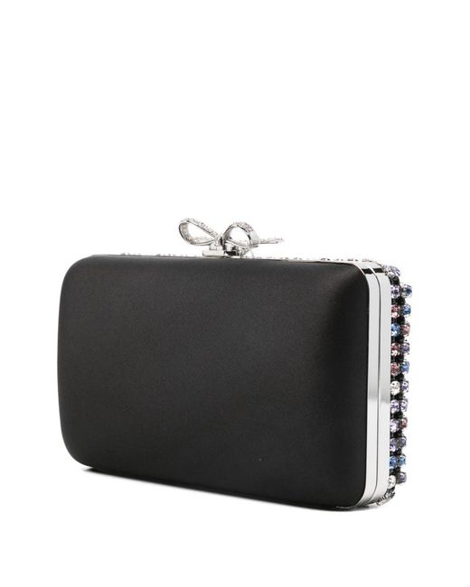 Self-Portrait Gray Embellished Clutch