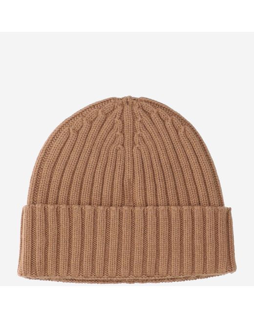 Mc2 Saint Barth Brown Wool Blend Beanie With Logo for men
