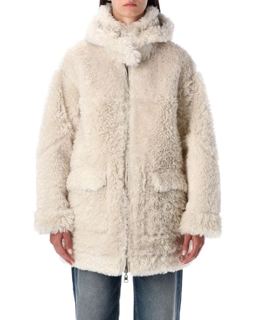Urbancode Natural Reversible Faux Fur Coat With Hood