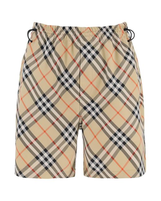 Burberry Natural Checkered Bermuda Shorts