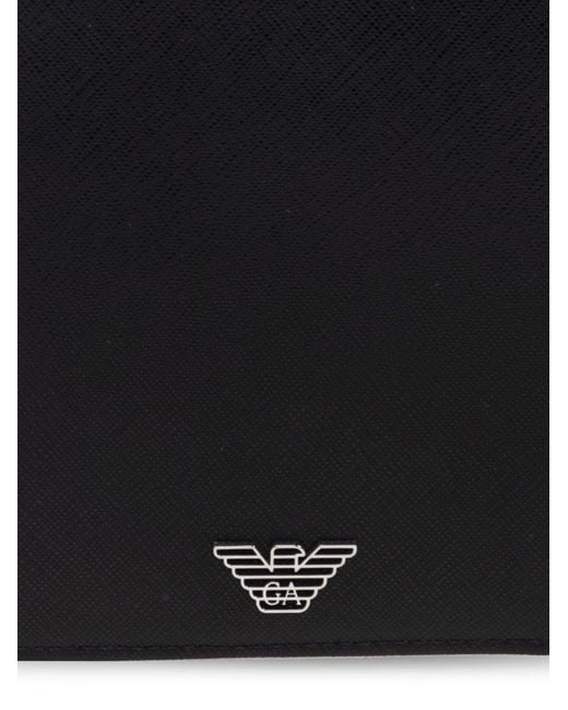 Emporio Armani Black Logo Organizer for men
