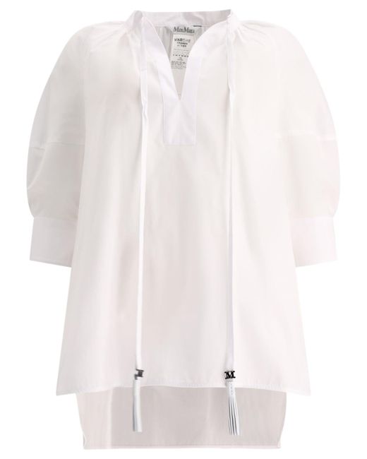 "Carpi" blusa con mangas con globo Max Mara de color White