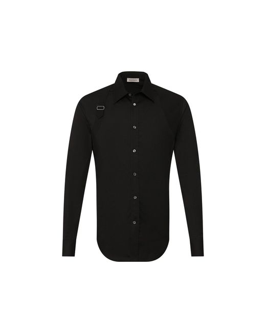 Camisa de algodón de Alexander McQueen de hombre de color Black
