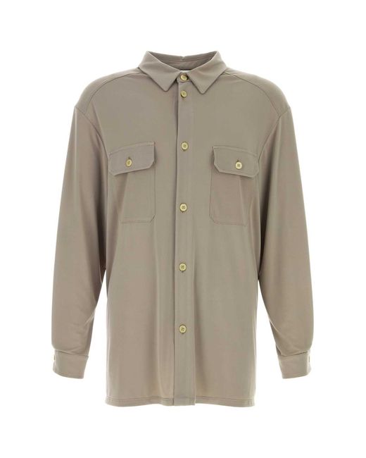 Magliano Gray Khaki Stretch Polyester Vendemmia Shirt