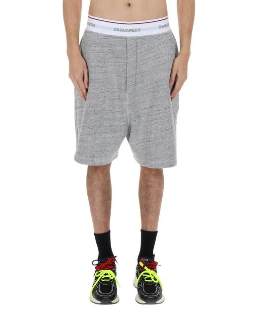 DSquared² Gray Oversize Fit Shorts for men