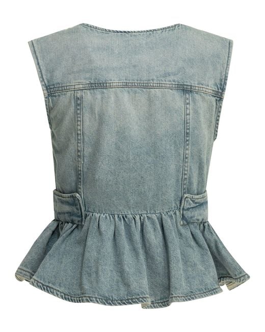 Ganni Blue Denim Vest
